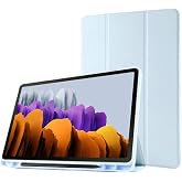 Samsung Galaxy Tab S7 FE / S7 Plus S8 Plus 12.4" ile uyumlu Kılıf Kalem B&ouml;lmeli Smart Case X800 T730 T970 Mavi