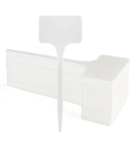 Elixir Gardens L4 Plastic Re-Usable Plant & Flower Labels | Pen & Pencil Compatible | From 50-10000 | 4" / 10cm Red Stick In Label X 50