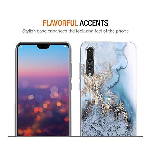 Huawei P20 Pro HÃ¼lle, Eouine SchutzhÃ¼lle Silikon Transparent mit Marmor Muster Motiv HandyhÃ¼lle [Ultra DÃ¼nn] Slim StoÃŸfest Weich TPU Bumper Case Backcover fÃ¼r Huawei P20 Pro 6,1 Zoll Smartphone (Blau, Gold)