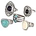 Produktbild Ringe Für Damen Ring Damen Der Herr Der Ringe DAY.LIN 5 teile / satz Frauen Bohemian Vintage Silber Stapel Ringe Über Knöchel Blau Ringe Set