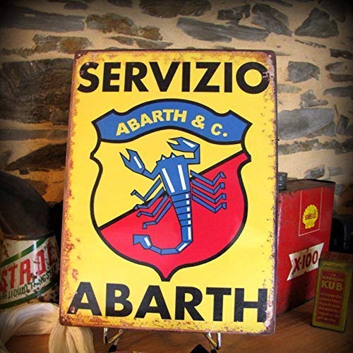 HNNT New Tin Sign Fashion Vintage Abarth Aluminum Metal Sign 8x12 inch