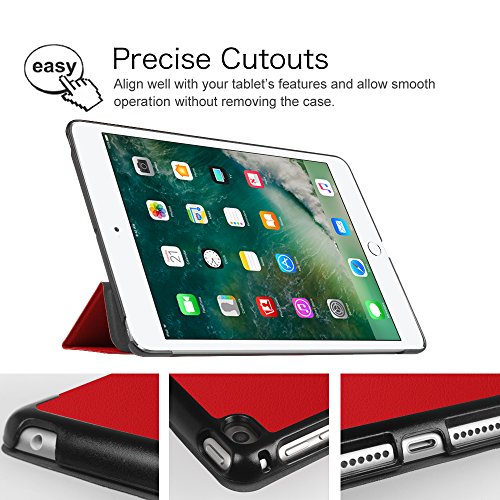 Fintie iPad 9.7 Zoll 2017 Hülle – Ultra Schlank Superleicht Ständer Smart Shell Case Cover Schutzhülle Tasche mit Auto Schlaf / Wach Funktion für Apple iPad 2017 Neue Modell, Rot - 5