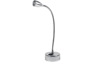 ZERODIS 3 W Lámpara de cama, 85 - 265 V flexible ajustable cuello de cisne lámpara de lectura con botón para dormitorio oficina estudio aluminio 3000-3205k