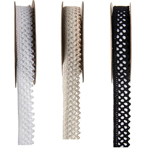 Spitzenband / Häkelspitze selbstklebend, weiß – 15 mm x 3 m - 4