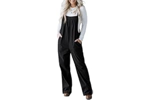 IWOLLENCE Corduroy Dungarees Women Adjustable Strap Overalls Bib and Brace Jumpsuit for Women UK Ladies Corduroy Jumpsuits with Side Buttons and 4 Pockets