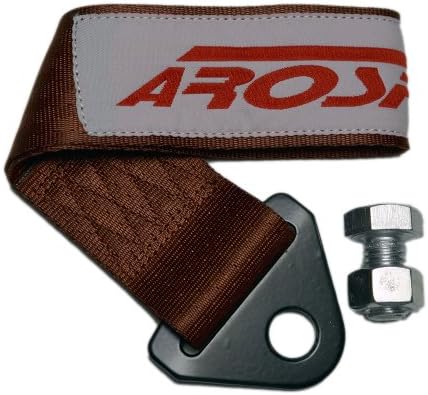 AROSPEED BROWN TOW STRAP Kit High Tensile Strength Heavy Duty Steel and Polyester 10,000 LB Pound Rating Front Rear Universal JDM for Honda Acura Civic Fit Prelude Integra RSX Accord S2000 Si TSX CL TL GSR LS EK9 EK EG EF EJ1 EM1 EF9 FG2 DC2 SOHC DOHC B16 D16 B18 B20 H22 F22 LS VTEC K20 K24 EX DX LX Si SiR Si-R