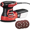 LUMBER JACK Orbital Sander, 350W Random Orbit, 6 Variable Speeds, Up to 13000 RPM, 125mm Sanding Pad, Dust Collection, Electric Handheld