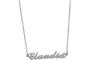 ARGENTO E DINTORNI Collana in acciaio con il nome per donna regolabile in corsivo colore argento anallergica girocollo