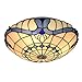 Produktbild Tiffany Style Deckenleuchte 16-Zoll Retro Deckenleuchte Art Lampe Beleuchtung Veranda Lampe Galerie Korridor Badezimmer Balkon Farbe Glas Lampenschirm Durchmesser 40cm,A