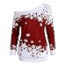Produktbild TWBB Damen Mantel,Weihnachten Gestrickt Winter Off Shoulder Hemd Outwear Slim-Fit Elegant Sweatshirt Oberteile