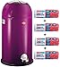 Produktbild Set: Wesco Kickmaster soft brombeer 33-Liter Mülleimer + 56 Stück optimal passende Müllbeutel