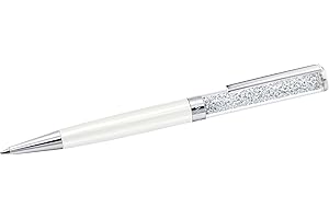 ‎SWAROVSKI Swarovski Crystalline Kugelschreiber, Weißer, Verchromter Stift mit Edlen Swarovski Kristallen