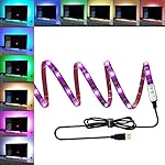 150cm TV Backlight Kit Bias Lighting 20 Modes Colors USB Led Strip RGB for TV Desktop PC, ANSCHE Stick-on Anyplace LED Rope Color Changing Background Ambient Lighting Waterproof Decoration Mood Lights