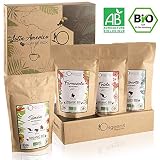 ☘️ CAFE GRAIN 1kg BIO | Café en Grain Arabica | Coffret café dégustation, Torréfaction Artisanale, 4x250g | Idée Cadeau