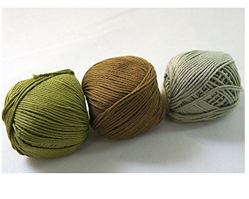 Wenco 6er set, Topflappengarn, Schulgarn Strickwolle Häkelgarn, je: 20 Gr., 100% Baumwolle, grün(Farbe wie abgebildet)