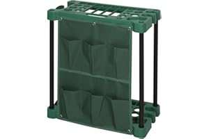 Livhome Rectangular Garage Garden Tool Holder Organiser Storage Rack - Holds up to 40 Tools, Features Storage Slots for storing Spades, Shovels, Brooms, Rakes