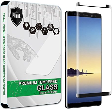 PThink [3D Curved Full Screen Coverage] Tempered Glass Screen Protector for Samsung Galaxy Note 8 (Black)