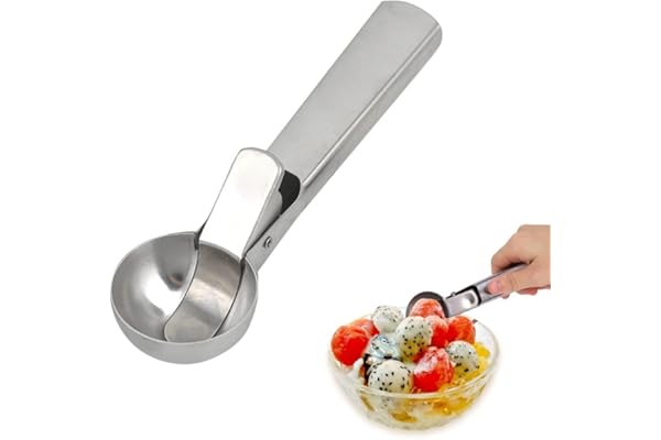 PIQIUQIU Cuillère à glace 18 x 4 x 3,5 cm - Utilisation professionnelle - Idéal pour la crème glacée, le melon, les boulettes de viande, les pâtes, la purée de pommes de terre ou les boules de melon