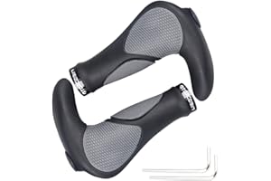 TOPCABIN Bike Grips Double Lock on Locking Bicycle Handlebar Grips Cycle Bicycle Mountain Bike BMX Floding ((Ergonomics) Style A)