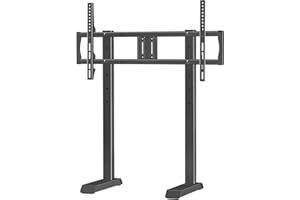 RFIVER Uniwersalny stojak pod telewizor o przekątnej ekranu 55-90 cali LCD/LED/OLED/plazmowy płaski i zakrzywiony ekran, regulacja wysokości, stojak do telewizora z zarządzaniem kablami, nośność do 68