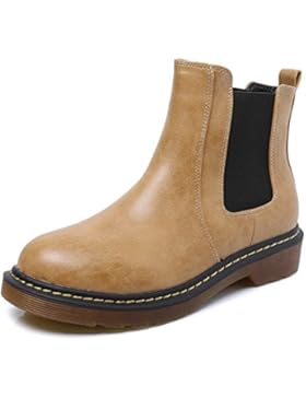 Smilun Damen Chelsea Stiefelette Kurzschaft Stiefel