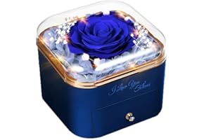 GOICC wieczna róża prawdziwy wiecznie żywy kwiat prezent na Dzień Matki z naszyjnikiem dla kobiety, żony, mamy, pomysł na prezent z biżuterią, na Walentynki, rocznicę, urodziny, Boże Narodzenie (w