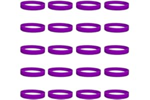 Vokenforu 20Pcs Purple Silicone Wristbands,Elastic rubber Bracelets,Silicone Sports Rubber Bracelets for Events