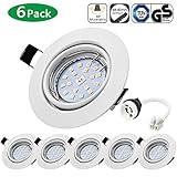 【Set & Sichere Montage】✔ Inkl. LED Leuchtmittel + verbesserte Fassung + schwenkbar Runder Metallrahmen.| Es ist in Matt Weiß Optik gebürstet. Jeder Einbauspot ist mit einem Stecker ausgestattet, um den direkten Kontakt mit elektrischen Kabeln für eine sichere Verwendung zu verhindern. Die GU10 Fassungen schaffen daher mehr Sicherheit.