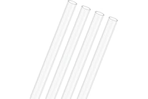 M METERXITY 4-Pack Clear Plastic Tube, 6mm[0.24"] ID x 8mm[0.31"] OD High Impact Rigid Polycarbonate Round Pipes for Water Plumbing/Lighting/Aquariums/Models, Plastic Tubing [245mm/10IN]