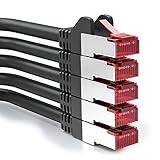 Abwärtskompatibel zu anderen CAT Varianten (z.B. CAT5, CAT5e etc.) // Beidseitiger Rastnasenschutz für sicheren Halt // beidseitiger Knickschutz // vergoldete Kontaktflächen // Universal einsetzbar durch genormte Anschlüsse