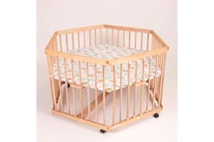 BAMBINO WORLD Parc hexagonal, en bois