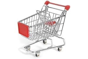 GIVBRO Mini supermercato carrello della spesa scrivania giocattoli portapenne accessori da scrivania regalo per bambini rosso