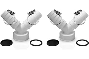 Entgoinggo Y Drain Adapter for Washing Machine,1 Inch Garden Drain Adapter for Washing Machine Dishwasher Double Connection PVC