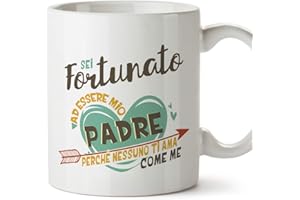 Mugffins Tazza papà (Miglior Padre del Mondo) - Sei Fortunato ad Essere Mio Padre - Idee Regali Originali Festa del papà