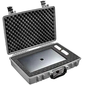 Medium 20 inch Protective, Camera, Tools, Equipment Laptop Hard Case Waterproof w/ 3 Foam Layers (Gray)