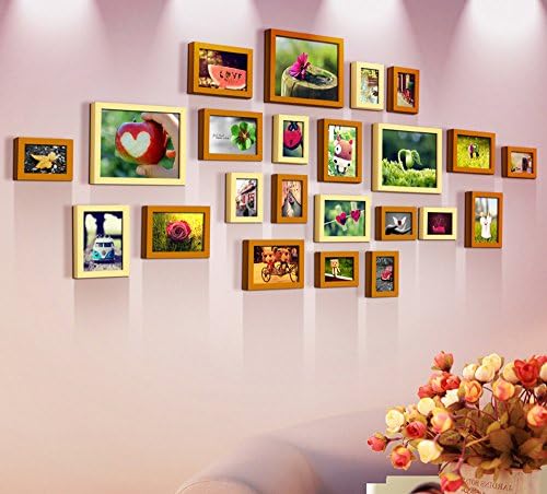 NMPZ- 23 Box Modern Simple Solid Wood Frame Wall Stickers Big Wall Photo Wall Decorative Multicolor Mix Photo Wall DIY Wild Living Room Dining Room Bedroom Frame Wall Sofa TV Background Photo Frame Wall ( Color : #9 )