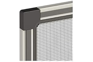 PLASTIK2 Squadrette per telaio zanzariera fissa, kit 4 squadrette per telaio fisso zanzariera colore nero,squadrette angolo per zanzariere colore nero