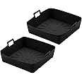 Air Fryer Silicone Liner for Instant Vortex Plus 8.5L/Tower Oven, 9 Inch Large Air Fryer Liners Square Air Fryer Accessories for LLIVEKIT 7L,Tefal Easyfry 11L and Other Mini Oven 10-12L(2pcs)
