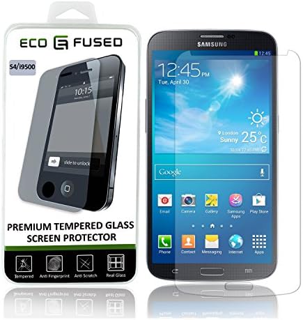 Samsung Galaxy S4 Premium Tempered Glass Screen Protector โ Real Glass Screen Protector with Oleophobic Coating โ Anti Fingerprint and Anti Scratch โ Perfect Clarity and Touchscreen Functionality โ 1