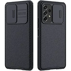 Galaxy A53 Case with Camera Cover,A53 5G Slim Fit Thin Polycarbonate Protective Shockproof Cover with Slide Camera Cover, Upgraded Case for Samsung Galaxy A53 (Black)