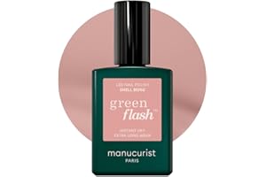 MANUCURIST • Lakier półtrwały Green Flash™ • Żel Lakier do Paznokci Różowy Beżowy • Lakier 12-Free, Bio Sourcé (60%) • Profesjonalny Manicure • 15 ml (SHELL BEIGE)