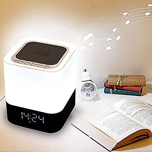 Nachttischlampe, VSOAIR Bluetooth-Lautsprecher Berührungssensor Atmosphere Beleuchtung mit Musik-Player, Wecker Intelligente Voice-Erinnerung - 9