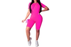 Loalirando 2 Pezzi Completo Sportivo Donna Tuta da Ginnastica Maglietta a Manica Corta+ Pantaloncini a Vita Alta Sportwear per Yoga Corso Palestra Fitness