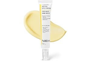 NIDA Revive Ögonkräm för ansikte och hals för ansikte och hals, probiotisk lysatlösning, retinal peptidkomplex, bakuchiol, rynkor, fina linjer, cellförnyelse, hudstruktur