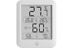 Houdian Termometro digitale da camera, igrometro interno con icona Comfort, termometro per ambiente per misurare la temperatura e l'umidità dell'aria per casa e ufficio (6054)