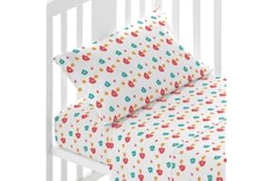 TRAMAS+ Set di Lenzuola per Culla e Miniculla, Lenzuola 100% Cotone Super Morbido per Bebè, Tessili per Cameretta 3 Pezzi con Disegni Allegri - 60x120cm, Maracas