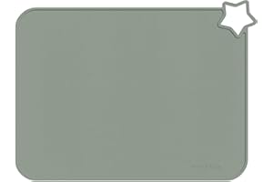 Minifolk Single Silicone kids Star Table Mat in Thyme | Baby Toddler Placemat | Non Slip Mat | Mess free | Dishwasher safe