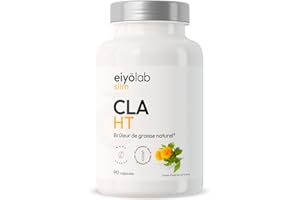 CLA HT | Bruleur 100% Naturel | Action Ciblée sur la Graisse Abdominale | 3000mg par Portion | 80% d’Acide Linoléique Conjugué | 90 Capsules pour Homme et Femme | Made in France | Eiyolab