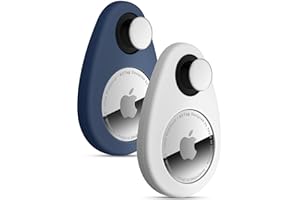 IDOOVE Airtag-Halterung für Kinder, versteckt, 2 Stück, GPS-Tracker-Hülle, Anti-Entfernung, Airtag-Silikonhülle mit Stiften, geeignet für Kinder, ältere Menschen, Haustiere, Rucksack, Gepäck (blau/weiß)