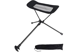 LSLANSOON Folding Attachable Footrest Leg Rest Camping Chair Accessories for Reclining Swing Chair Moon Chair Beach Chair (Black)